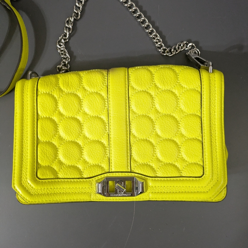 Rebecca Minkoff Lime Green Leather Crossbody Purse